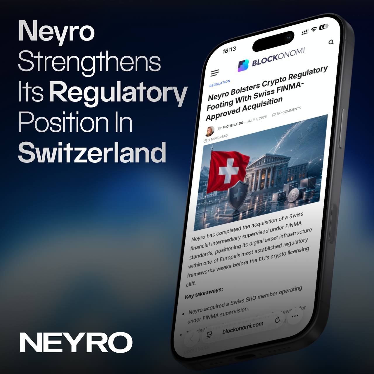Neyro Strengthens Its Regulatory Position in Switzerland